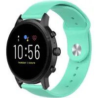 Strap-it Siliconen sport bandje - geschikt voor Fossil Gen 5 / Gen 5e 44mm / Gen 6 44mm - aqua