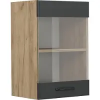 Vicco R-Line Glazen keukenkast – 40 cm Antraciet landhuis