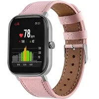 Strap-it Smartwatch bandje leer - geschikt voor Xiaomi Amazfit GTS 1-2-3-4 - Mini / Bip / Bip S / Bip Lite / Bip U Pro / Amazfit GTR 42mm - roze