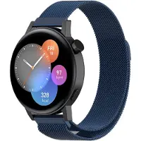 Strap-it Luxe Milanese bandje - geschikt voor Huawei Watch GT 2 42mm / GT 3 42mm / GT 3 Pro 43mm - blauw