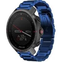 Strap-it Stalen schakel bandje - geschikt voor Polar Grit X / Grit X Pro / Vantage M / M2 / M3 / V3 - blauw