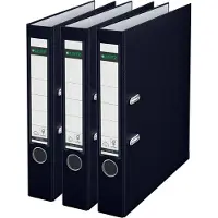 Leitz 180° Ordner PP A4 - Rugbreedte van 50 mm - Voordeelverpakking (3 stuks) - Zwart