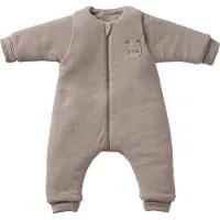 Vertbaudet Jumpsuit met voetjes PETIT CHAT, afneembare lange mouwen gemêleerd beige