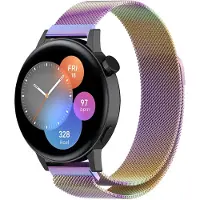 Strap-it Luxe Milanese bandje - geschikt voor Huawei Watch GT 2 42mm / GT 3 42mm / GT 3 Pro 43mm - regenboog