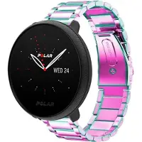 Strap-it Stalen schakel bandje - geschikt voor Polar Ignite / Ignite 2 / Ignite 3 / Unite / Pacer - regenboog