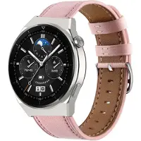 Strap-it Smartwatch bandje leer - geschikt voor Huawei GT / GT 2 / GT 3 / GT 3 Pro / GT 4 46mm / GT 5 & 5 Pro (46mm) / GT 2 Pro / GT Runner / Watch 3 (Pro) / Watch 4 (Pro) / Watch Ultimate - roze