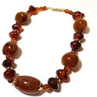 Boodz Korte Ketting met Bruine Kralen