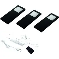 Hera Slim Pad F Led set van 3 spots met dimmer onderbouw 24V/15W zwart LVSET3SPFDZ
