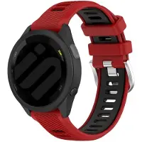 Strap-it Smartwatch siliconen sport bandje - geschikt voor Garmin Vivoactive 4 (45mm) / Venu 2 / Venu 3 / Forerunner 255 / Forerunner 265 - rood/zwart