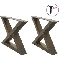 vidaXL Salontafelpoten 2 st 60x(30-31,3) cm staal naturel