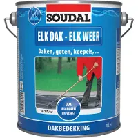 Soudal Elk Dak - Elk Weer Dakcoating Watderdicht Zwart 750ml