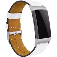 Strap-it Leren bandje - geschikt voor Fitbit Charge 3 / Fitbit Charge 4 - wit