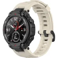 Strap-it Siliconen Smartwatch bandje - Geschikt voor Amazfit T-Rex - Pro siliconen bandje - beige - Horlogeband / Polsband / Armband