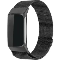 Strap-it luxe Milanese band geschikt voor Fitbit Charge 6 (zwart) – stijlvol RVS horlogebandje met magnetische sluiting – verstelbare roestvrijstalen band voor Fitbit activity tracker
