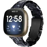 Strap-it Resin smartwatch bandje - geschikt voor Fitbit Sense / Fitbit Versa 3 - zwart mix