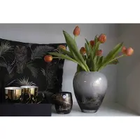 Loranto Vaas bol met bladgoud Zwart Wit Bladgoud/ Hotel Chique Vaas