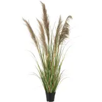 Jline Pampas gras 5 koppen in pot pvc groen/beige small