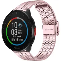 Strap-it Luxe roestvrij stalen smartwatch band - geschikt voor Polar Pacer / Ignite / Ignite 2 / Ignite 3 / Unite - rosé pink