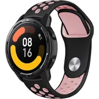 Strap-it Siliconen sport bandje - geschikt voor Xiaomi Watch S1 (Active/Pro) / Watch 2 Pro / Watch S3 / Mi Watch / Amazfit Balance / Amazfit Bip 5 - zwart/roze