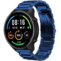 Strap-it Stalen schakel bandje - geschikt voor Xiaomi Mi Watch / Xiaomi Watch S1 (Pro/Active) / Watch 2 Pro / Watch S3 / Amazfit Balance / Bip 5 - blauw