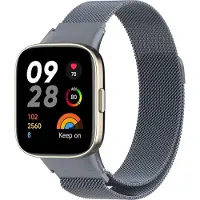 Strap-it Milanees Smartwatch bandje - Geschikt voor Redmi Watch 3 Milanese band - space grey - Horlogeband / Polsband / Armband