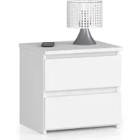 NORE Nachtkastje CL2 met 2 Lades / Furniture Factory / Wit / 40 x 40 x 35 cm