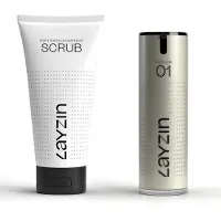 Layzin Voordeelset – Zachte Exfoliërende Gezichtsscrub + Intens Hydratatie Serum 130 ml