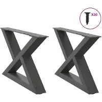 vidaXL Salontafelpoten 2 st 60x(30-31,3) cm staal antraciet