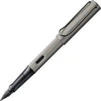 Lamy Lx luxe vulpen 057 van licht aluminium in de kleur ruthenium met edelmetaalafwerking en glanzend zwarte PVD-stalen penpunt, inclusief T 10 inktpatroon in blauw en geschenkverpakking