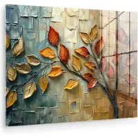 MuchoWow Glasschilderij 120x90 cm - Schilderij acrylglas - Boom - Abstract - Natuur - Kunst - Foto op glas - Muurdecoratie woonkamer - Wanddecoratie slaapkamer - Schilderijen