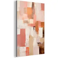 MuchoWow Aluminium schilderij 20x30 cm - Wanddecoratie metaal - Kunst - Roze - Abstract - Metalen muurdecoratie woonkamer - Decoratie industrieel - Foto op dibond - Industriële accessoires slaapkamer