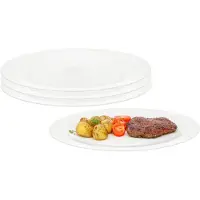 Excellent houseware bord - 4x - transparant - kunststof - 23 cm - campingservies