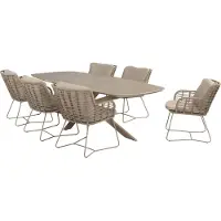 4 Seasons Outdoor Prado Fabrice dining tuinset 7 delig 240x105xH75 cm keramiek latte