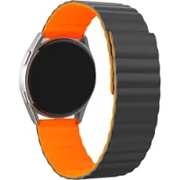 Strap-it Magnetisch siliconen bandje geschikt voor Xiaomi Amazfit Bip / Bip Lite / Bip S / Bip U / Bip U Pro / Amazfit GTS / GTS 2 / GTS 3 / GTS 4 - Mini bandje siliconen zwart / oranje