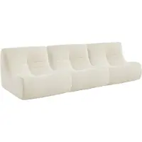 Sweeek Fauteuils boucléstof Sokol 1 zitplaats (set van 3) Wit