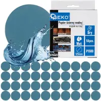 GEKO Waterproof schuurpad - 125 mm - P1500 - nat en droog schuren - 50 stuks