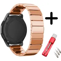 Strap-it bandje metaal rosé goud + toolkit - geschikt voor Fossil Gen 6 44mm / Gen 5e 44mm / Gen 5