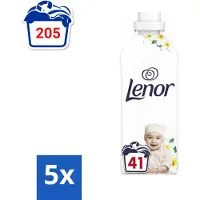 Lenor 5 x - Wasverzachter - Gevoelig - Milde Geur - 41 Wasbeurten - Wasverzachter - Gevoelige Huid - Hypoallergenisch - Frisheid - Zachtheid