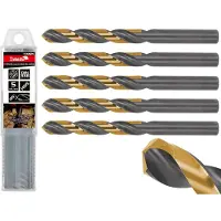 Tvardy Metaalboor - HSS 12,5 mm - TiN coating - Zwart & goud - Slijphoek 135° - 5 stuks