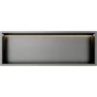 Guido Gusto Gun Metal RVS Inbouwnis 30x90x10cm met RGB verlichting