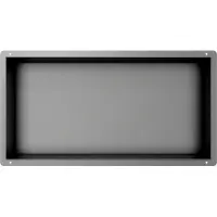 Guido Gusto Gun metal RVS Inbouwnis met tegelflens 30x60x10cm