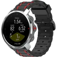 Strap-it Sport gesp bandje - geschikt voor Polar Grit X / Grit X Pro / Vantage M / M2 / M3 / V3 - zwart/rood