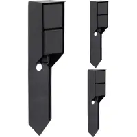 Ks Verlichting - buitenstopcontact - Double spike - set van 3 - tuinstopcontact - zwart - waterdicht - 2 stopcontacten