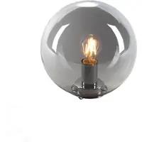 MEO Pescia Tafellamp - Glazen kap - Amberkleurige Tint - Sfeervolle Verlichting - Zilver