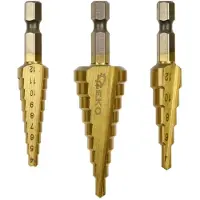 GEKO Trapboor set - HSS staal met titanium - 3-20 mm - 1/4" hex aansluiting