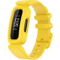 Strap-it Siliconen Smartwatch bandje - Geschikt voor Fitbit Ace 3 siliconen bandje - voor kids - geel - Horlogeband / Polsband / Armband