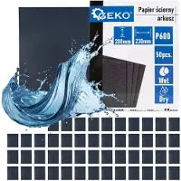 GEKO Waterproof schuurpapier - P600 korrel - 230x280mm - Droog en nat gebruik - 50 stuks