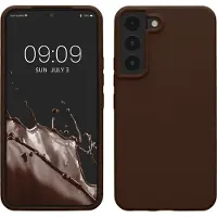 Kwmobile telefoonhoesje geschikt voor Samsung Galaxy S22 - Hoesje met siliconen coating - Smartphone case in chocoladebruin