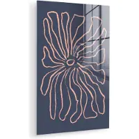 MuchoWow Glasschilderij 120x180 cm - Schilderij acrylglas - Bloemen - Bohemian - Roze - Pastel - Foto op glas - Muurdecoratie woonkamer - Wanddecoratie slaapkamer - Schilderijen