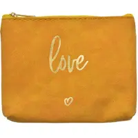 Clayre & Eef damesaccessoiretas, 13x1x10 cm, geel, synthetisch materiaal